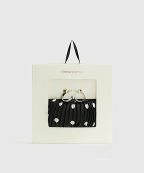 Set Pañuelo Y Aros Plisados Puntos