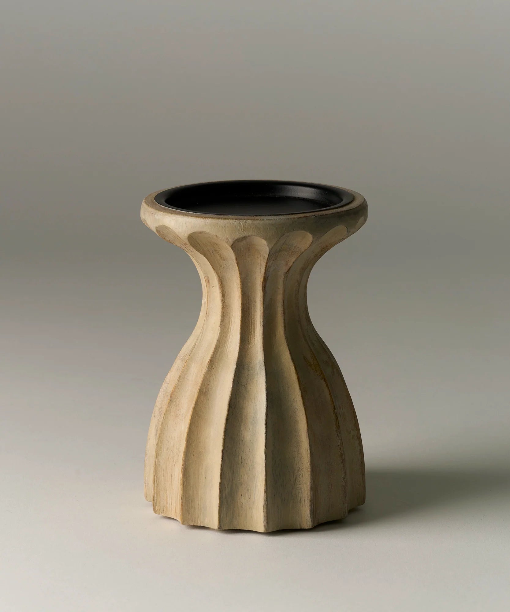 Candelabro Madera Blanca Boho