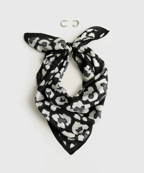 Set Pañuelo Y Aros Pañuelo Estampado Argollas Doble