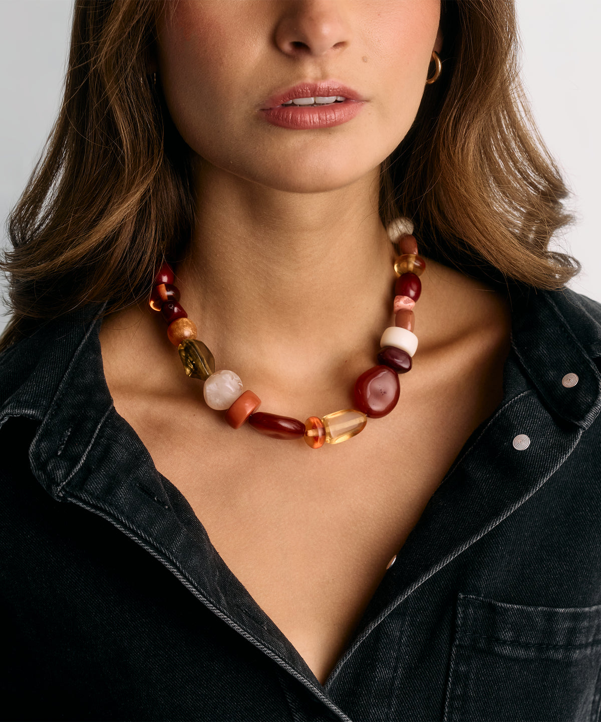 Collar Piedras Resina Irregulares