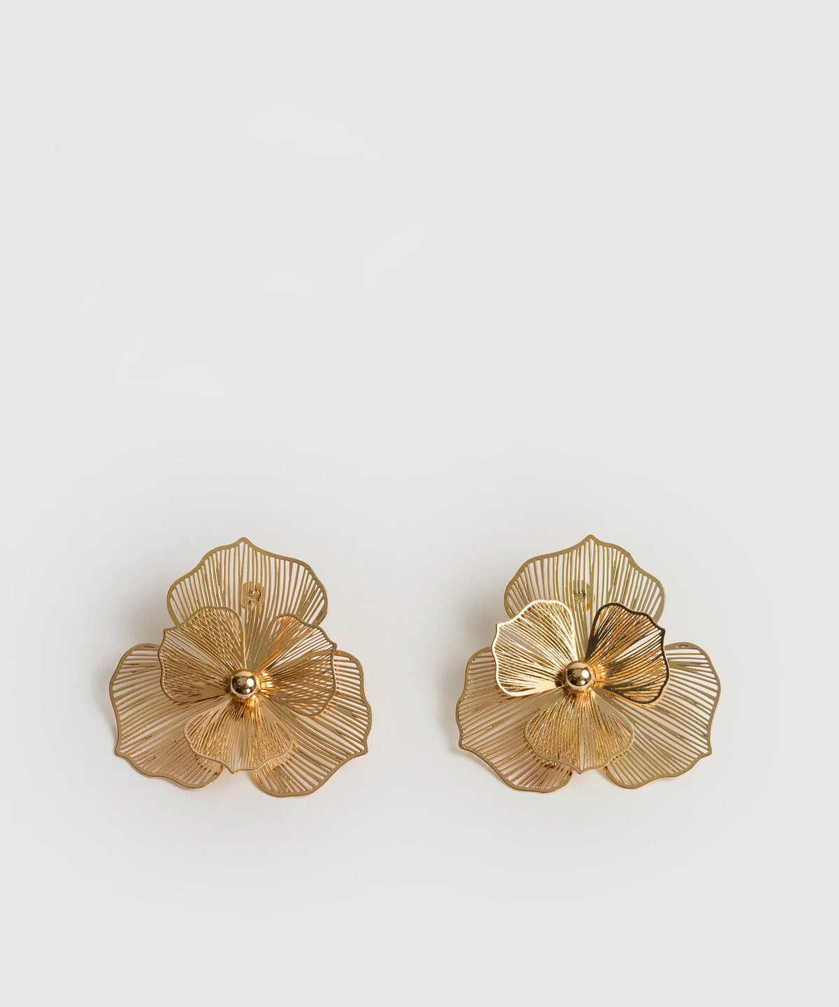 Aros Flor Efecto Tela Fiesta