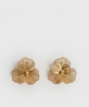 Aros Flor Efecto Tela Fiesta