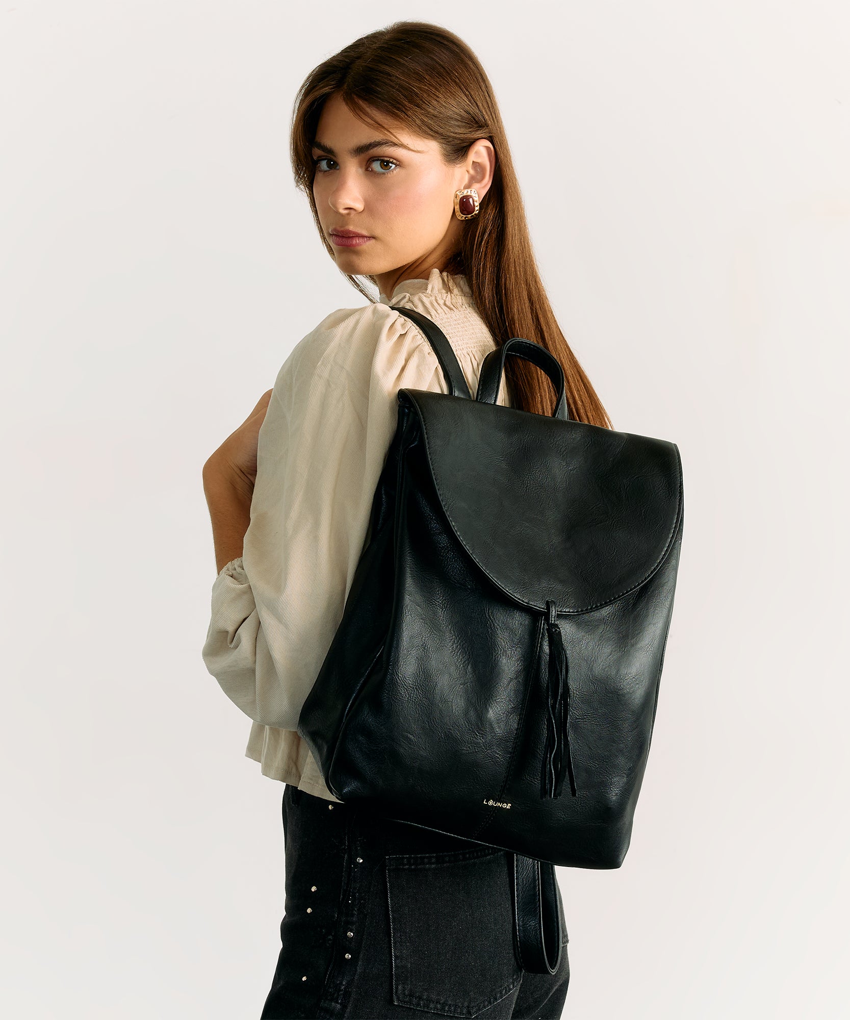 Mochila Tassel Gamuza Notebook Boho