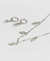 Set Collar Y Aros Strass Ovalado