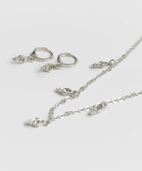 Set Collar Y Aros Strass Ovalado