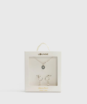 Set Collar Y Aros Emboss Estrella