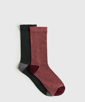 Set Calcetines Rib Caña Alta Puntas Bicolor Dreamy