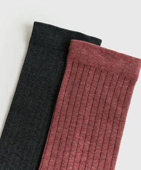 Set Calcetines Rib Caña Alta Puntas Bicolor Dreamy