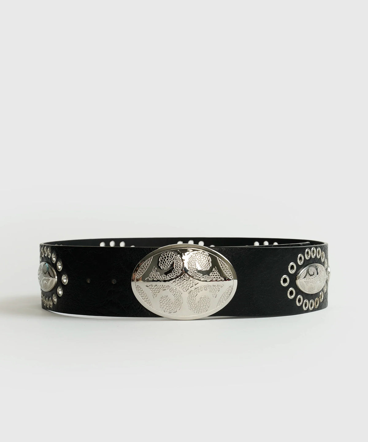 Cinturón Hebilla Ovalada Escudo Boho