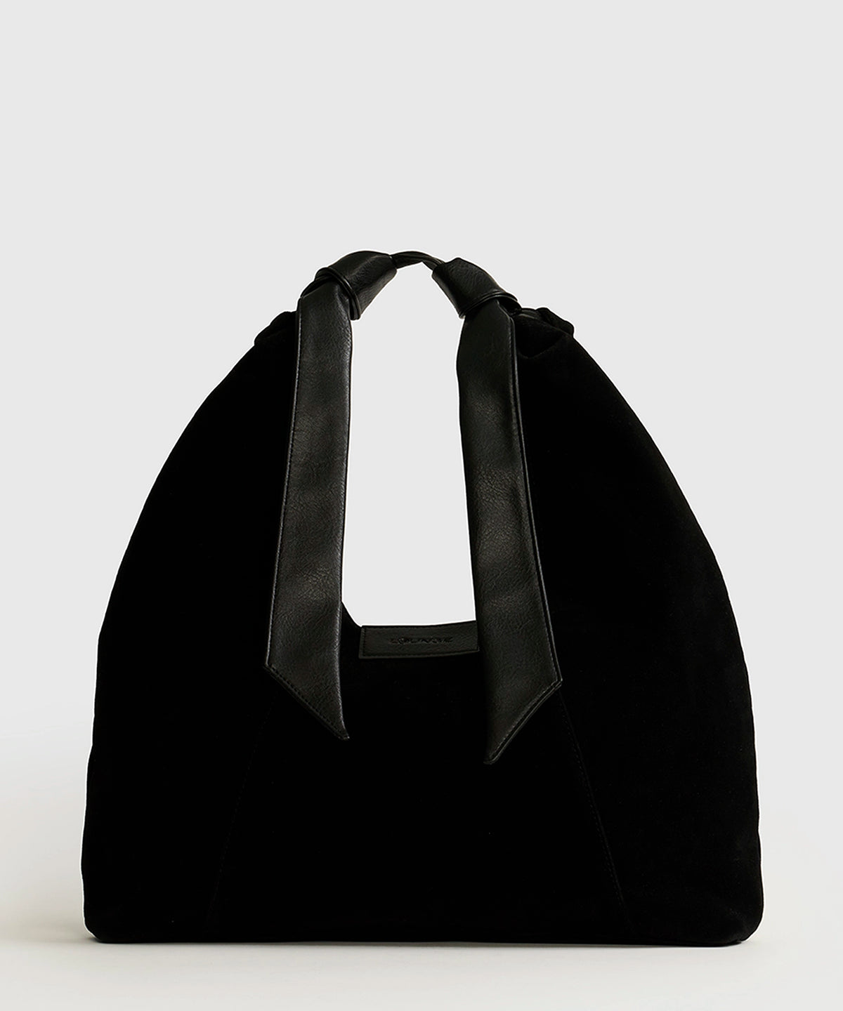 Cartera De Hombro Medialuna Nudo Suede Woman