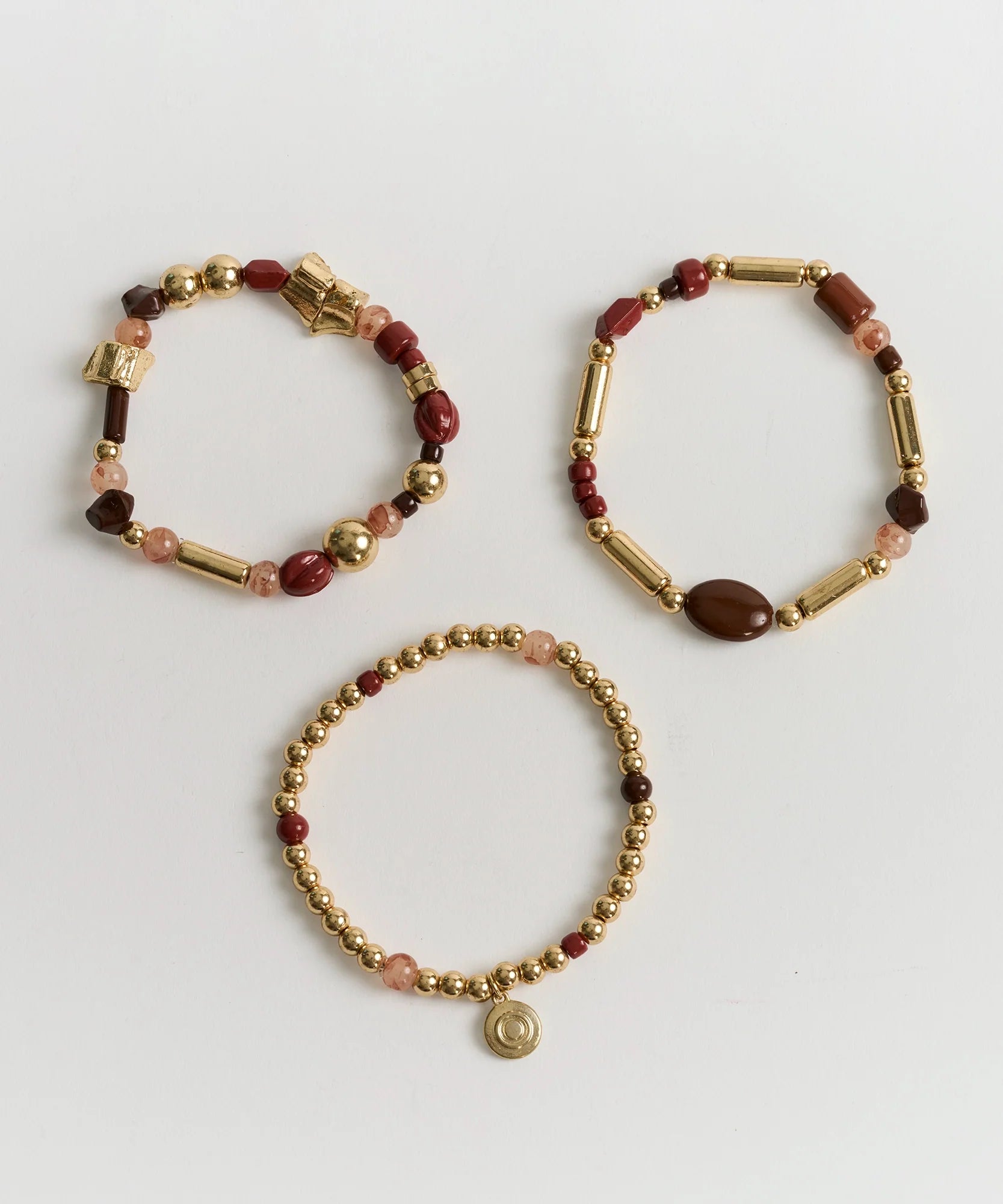 Set Pulseras Mostacillas Piedras Multicolores Boho