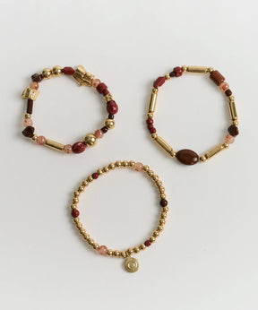 Set Pulseras Mostacillas Piedras Multicolores Boho