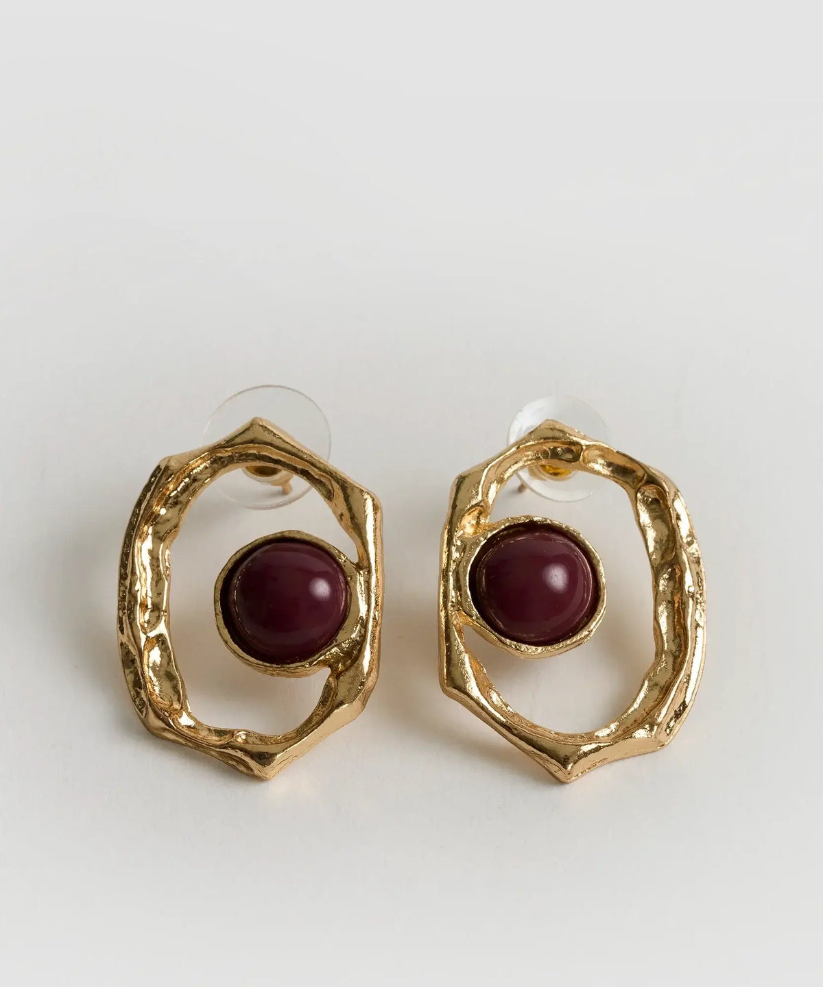 Aros Círculo Irregular Piedra Boho