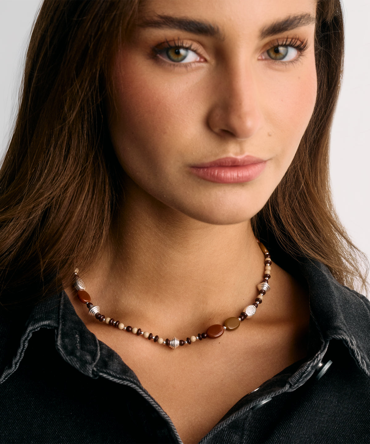 Collar Mostacillas Piedras Resina Boho