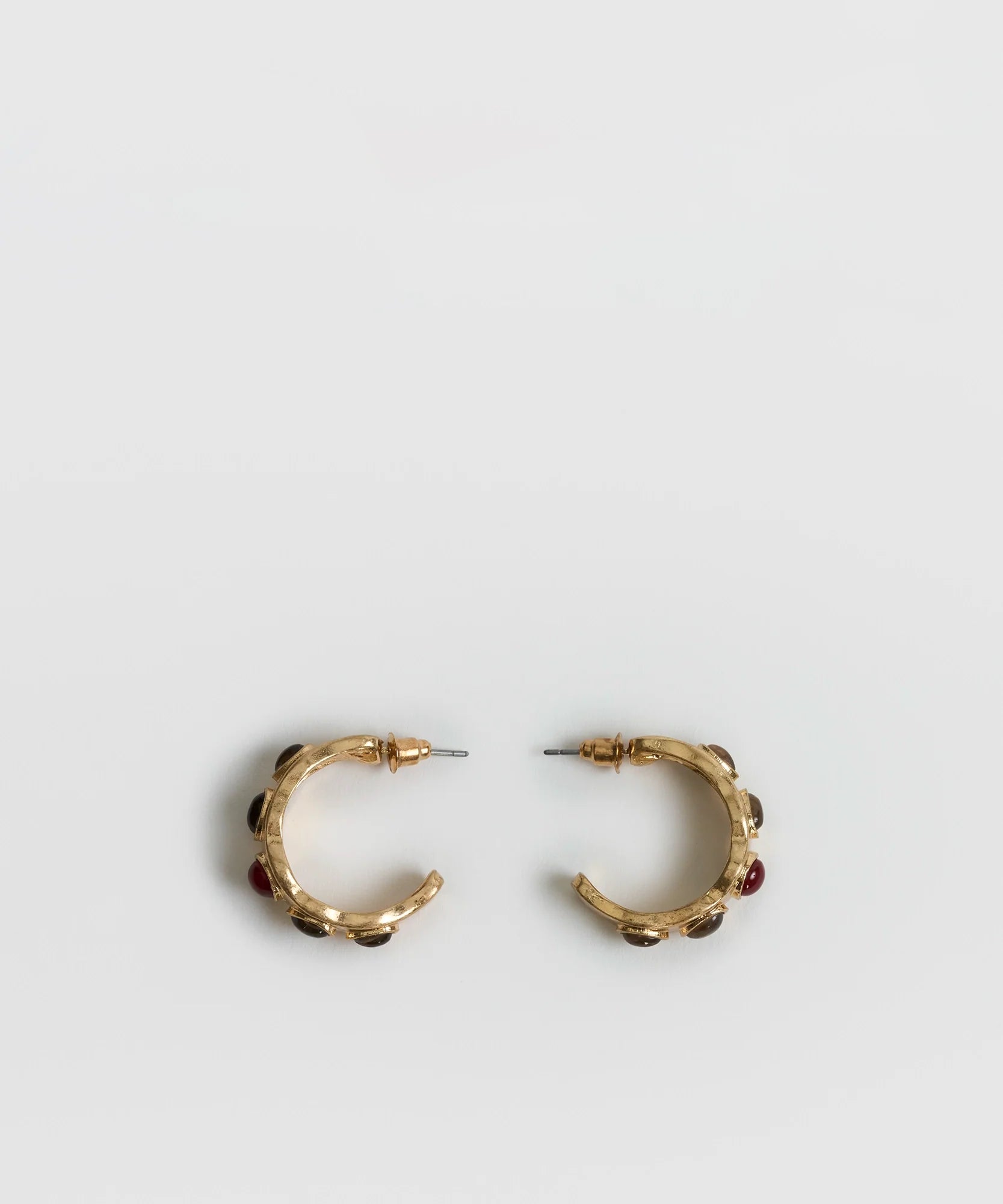 Aros Argollas Machacadas Piedras Boho