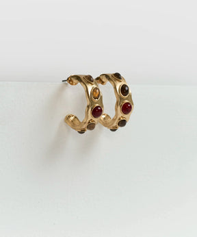 Aros Argollas Machacadas Piedras Boho