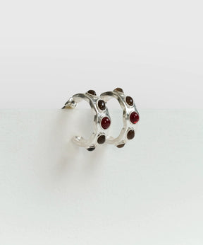 Aros Argollas Machacadas Piedras Boho