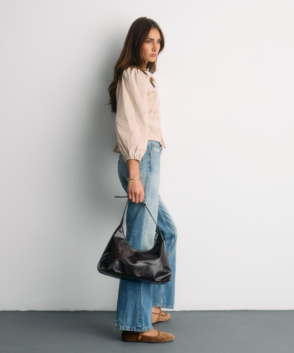 Cartera De Hombro Acharolada Herraje Handle Woman