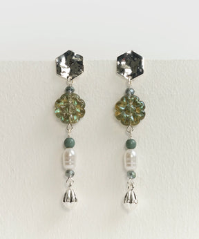 Aros Charm Flor Piedra Woman