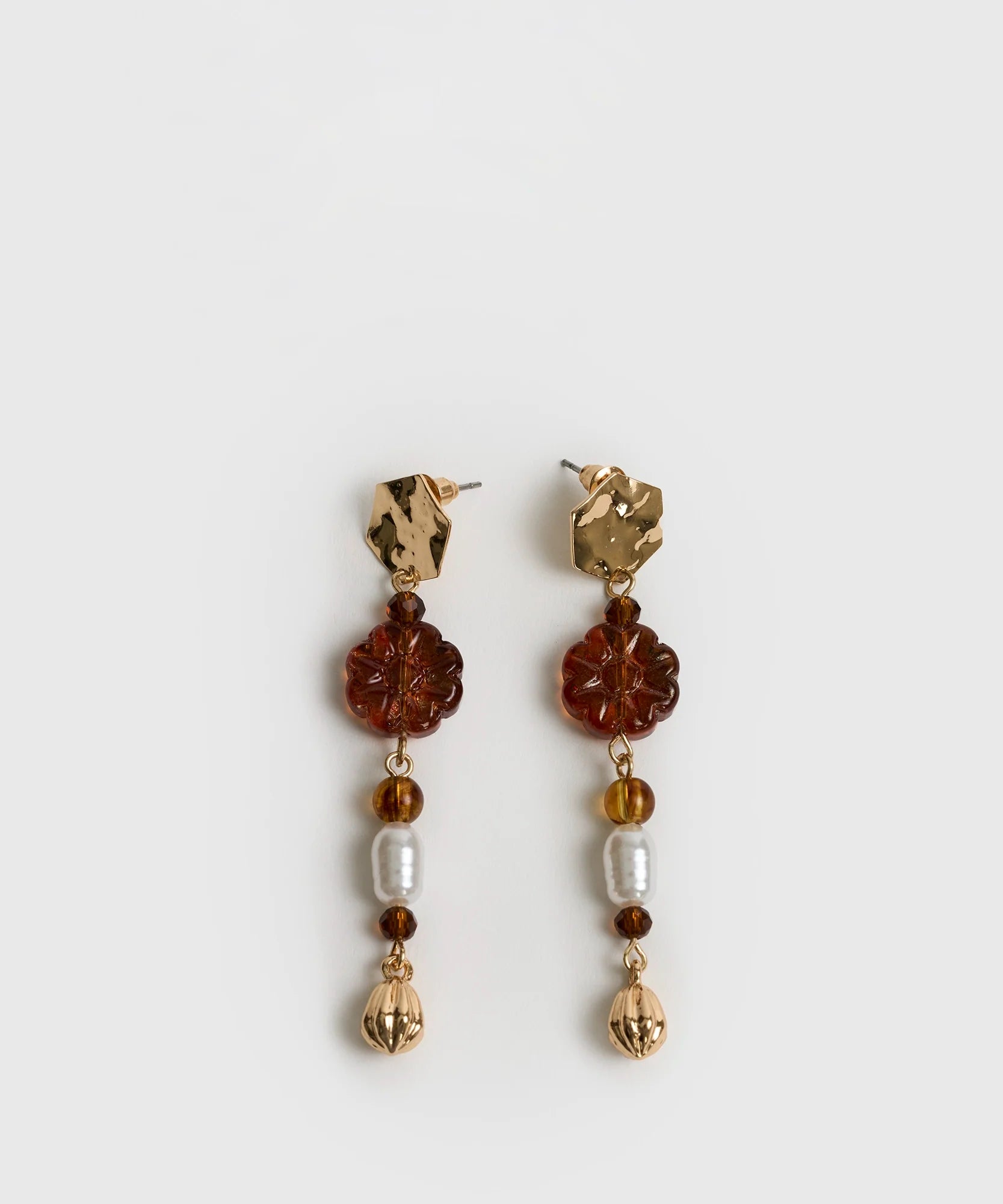 Aros Charm Flor Piedra Woman