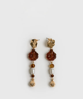 Aros Charm Flor Piedra Woman