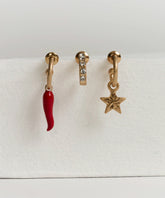 Set Aros Argollas Pequeñas Diferentes Street