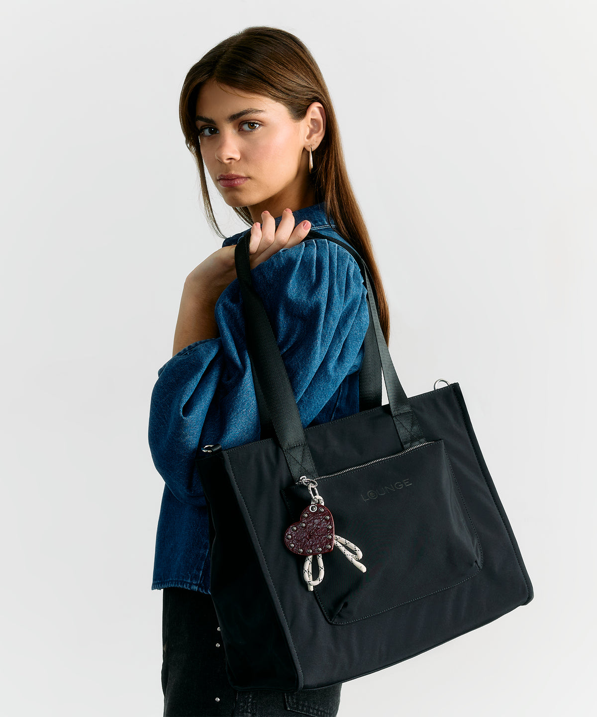 Bolso Nylon Notebook Charm Corazón Street