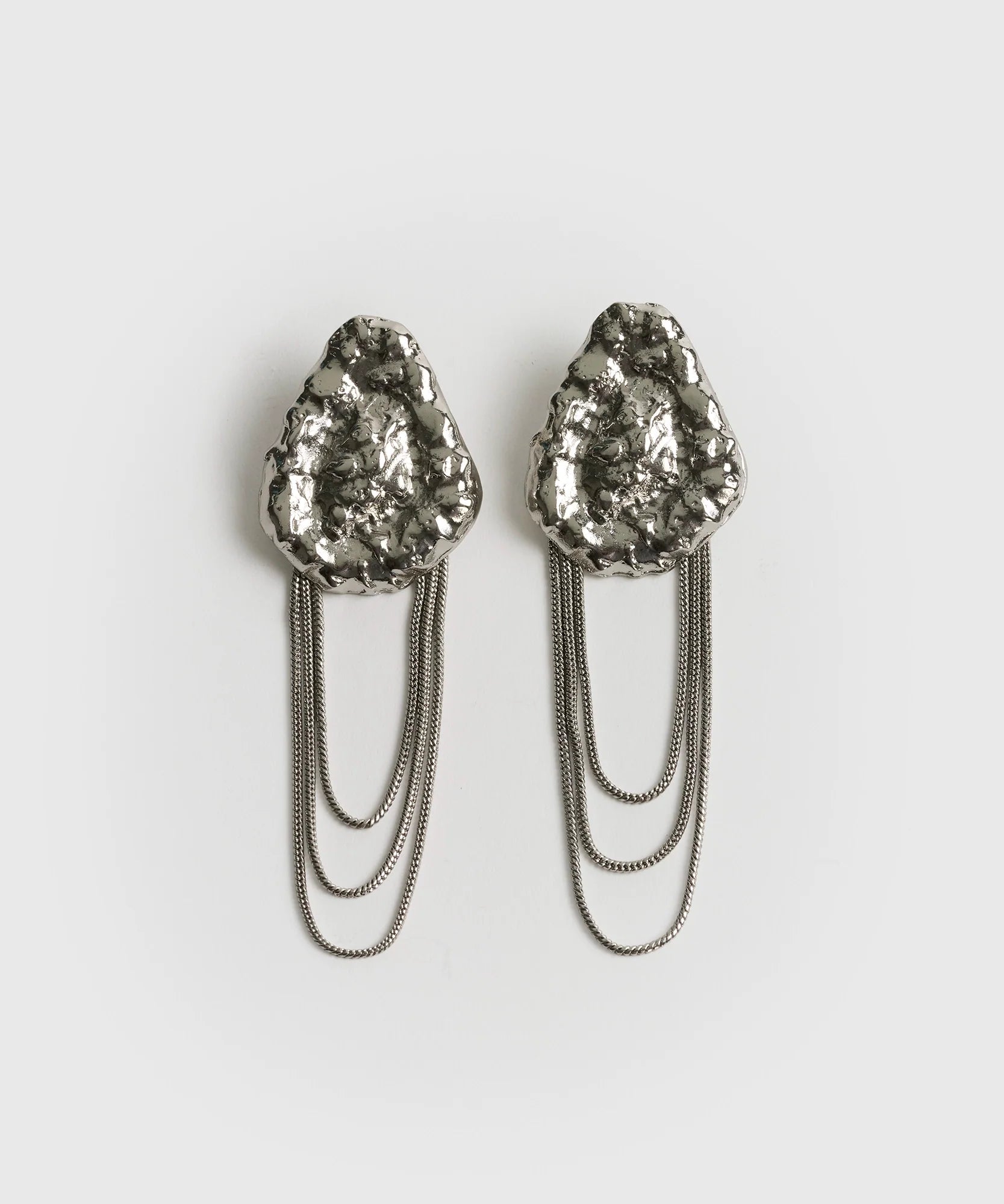 Aros Triángulo Machacado Strass Cadenas Woman