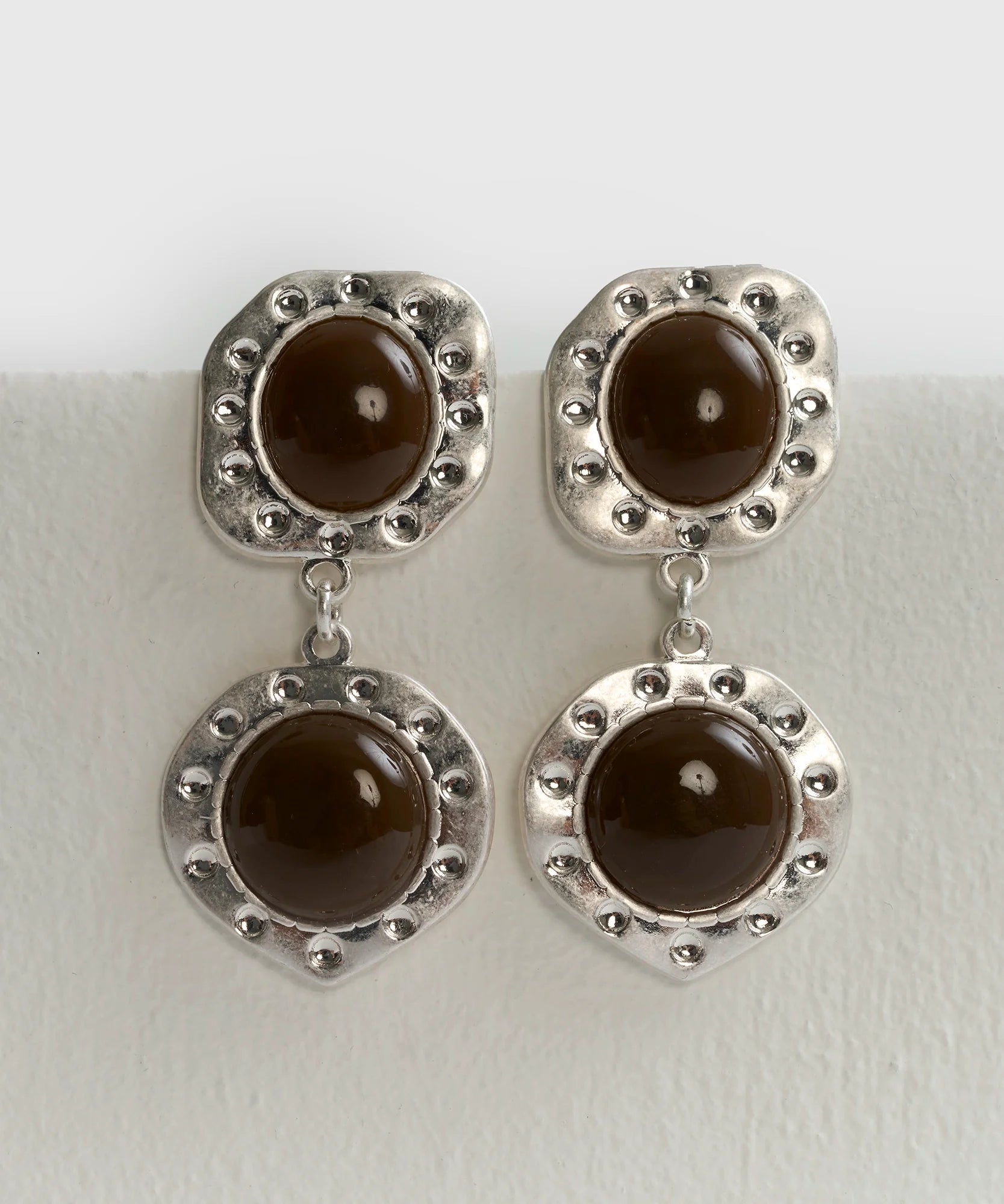 Aros Machacados Strass Piedra Boho