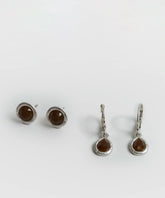 Set Aros Argollas Piedra Boho