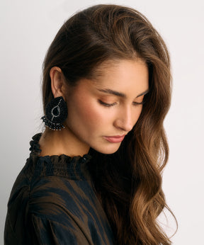 Aros Piedra Mostacillas Flecos Fiesta