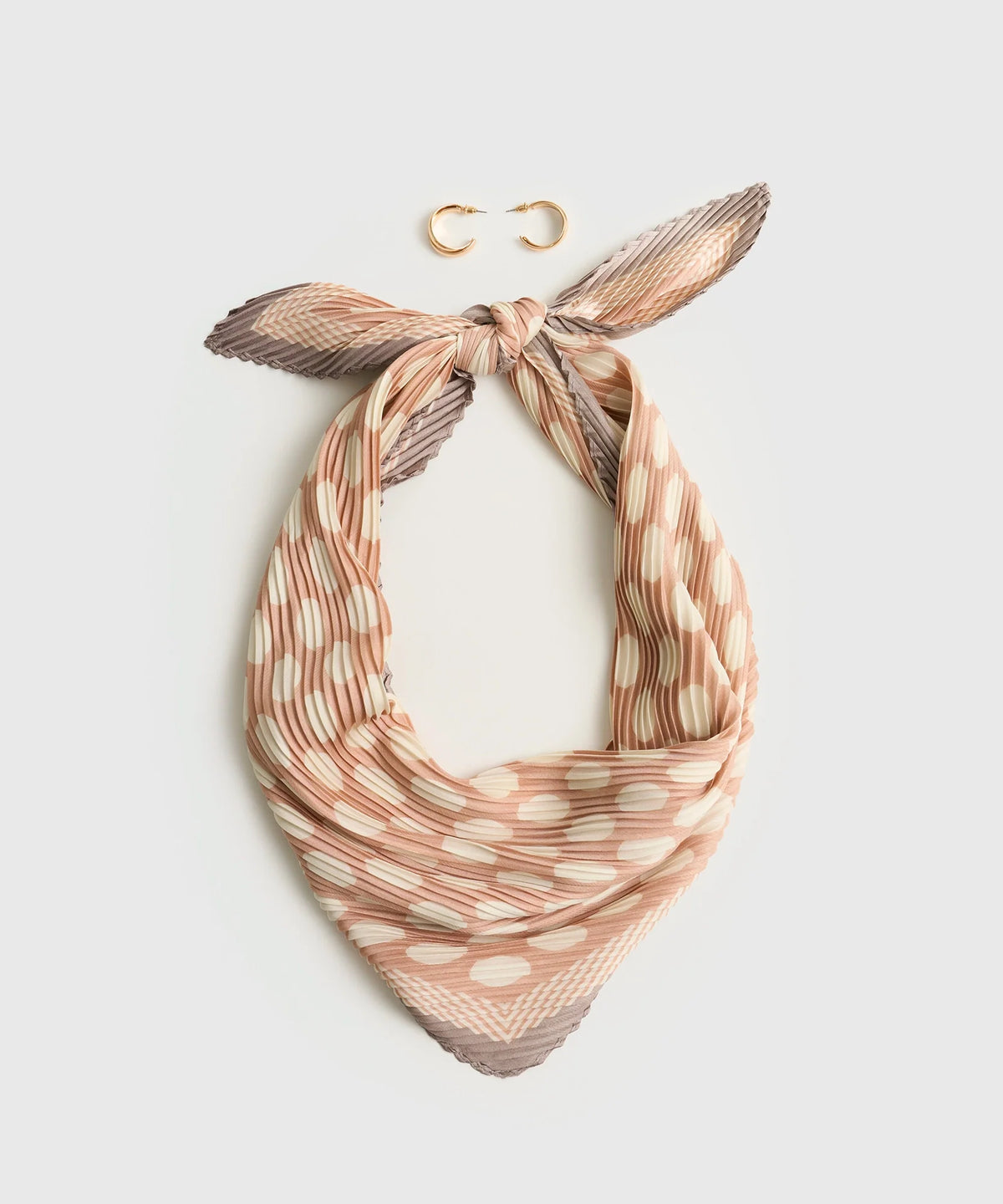 Set Pañuelo Y Aros Pañuelo Plisado Argollas Doble Craft