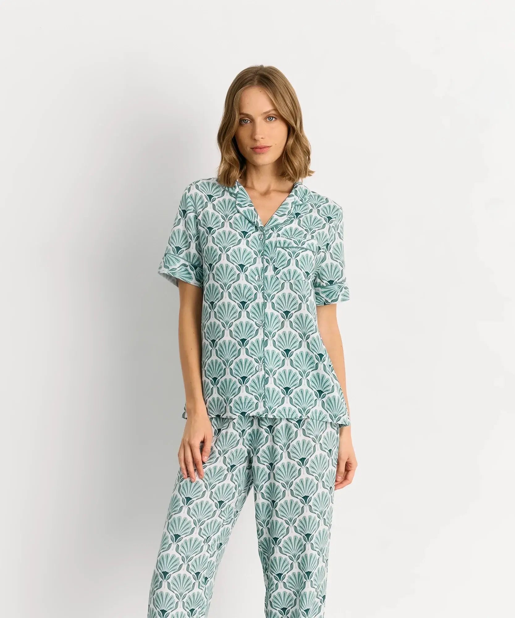 Pijama Camisero Flores