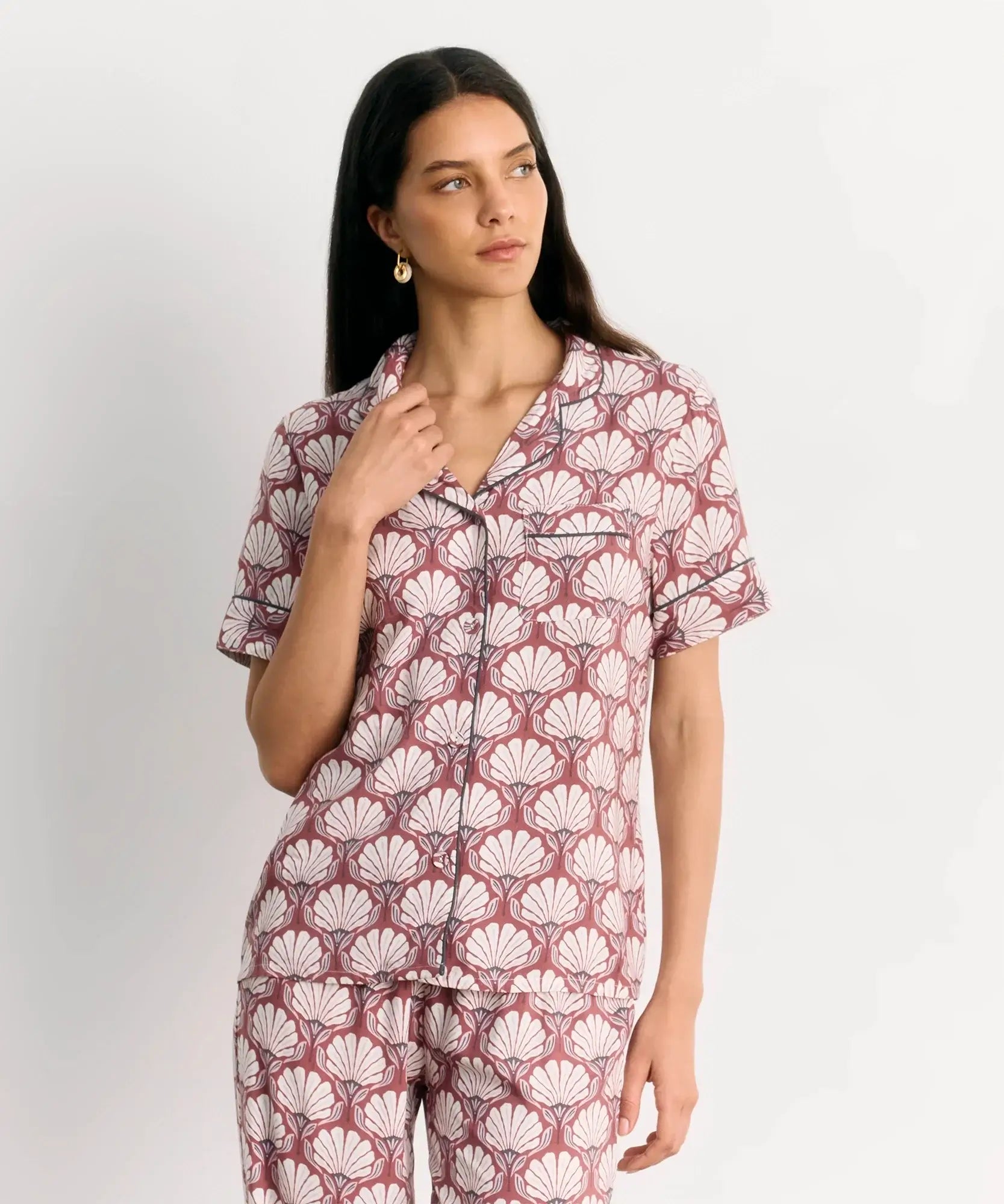 Pijama Camisero Flores