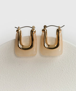 Aros Cuadrados Borde Resina Woman