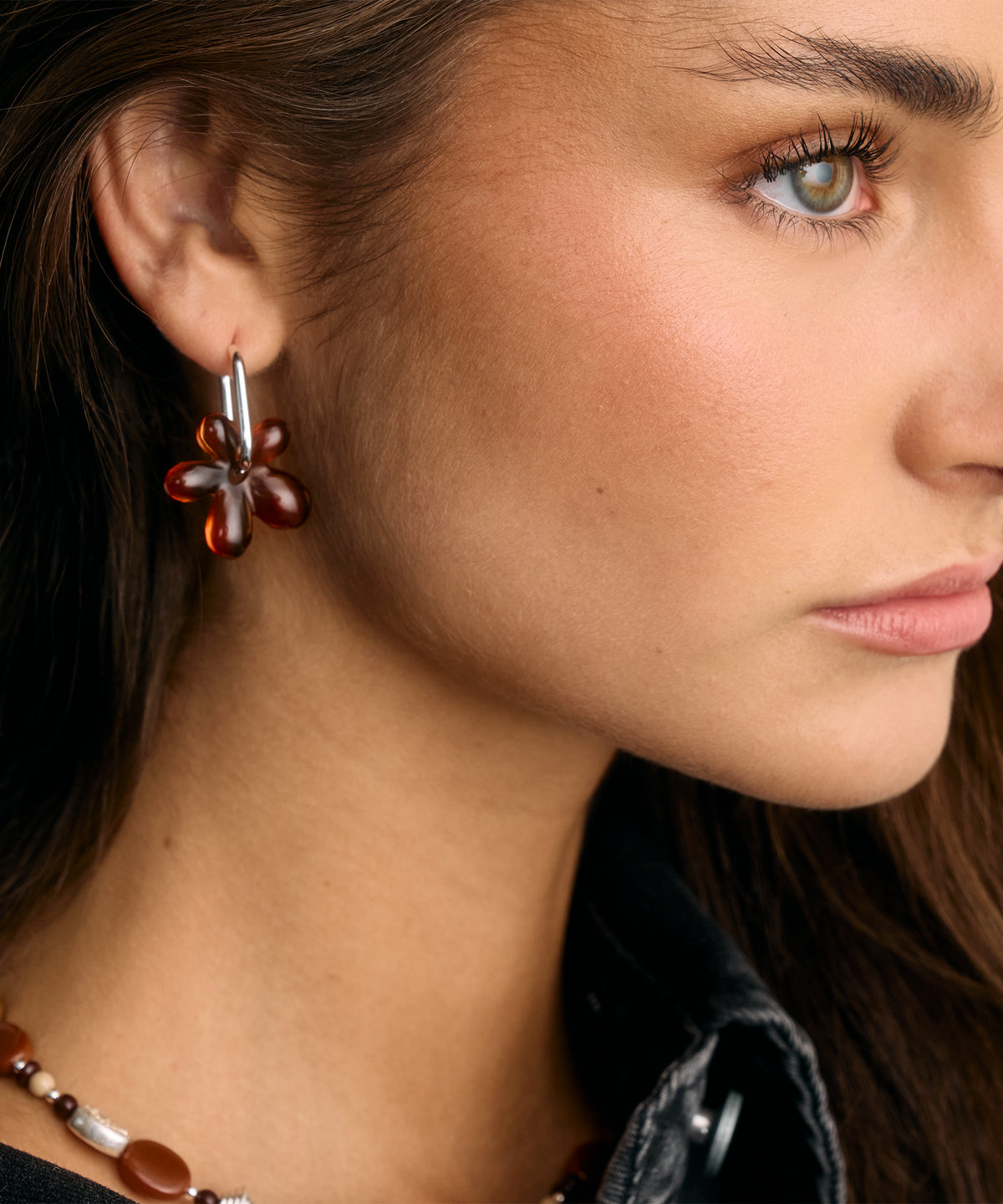 Aros Argolas Charm Flor Woman