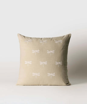 Cojín Libélulas de algodón con bordados de libélulas, tamaño 45 x 45 cm, marca Lounge.