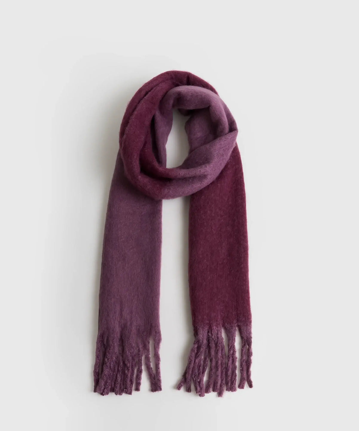 Bufanda Maxi Bicolor Con Flecos