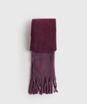 Bufanda Maxi Bicolor Con Flecos