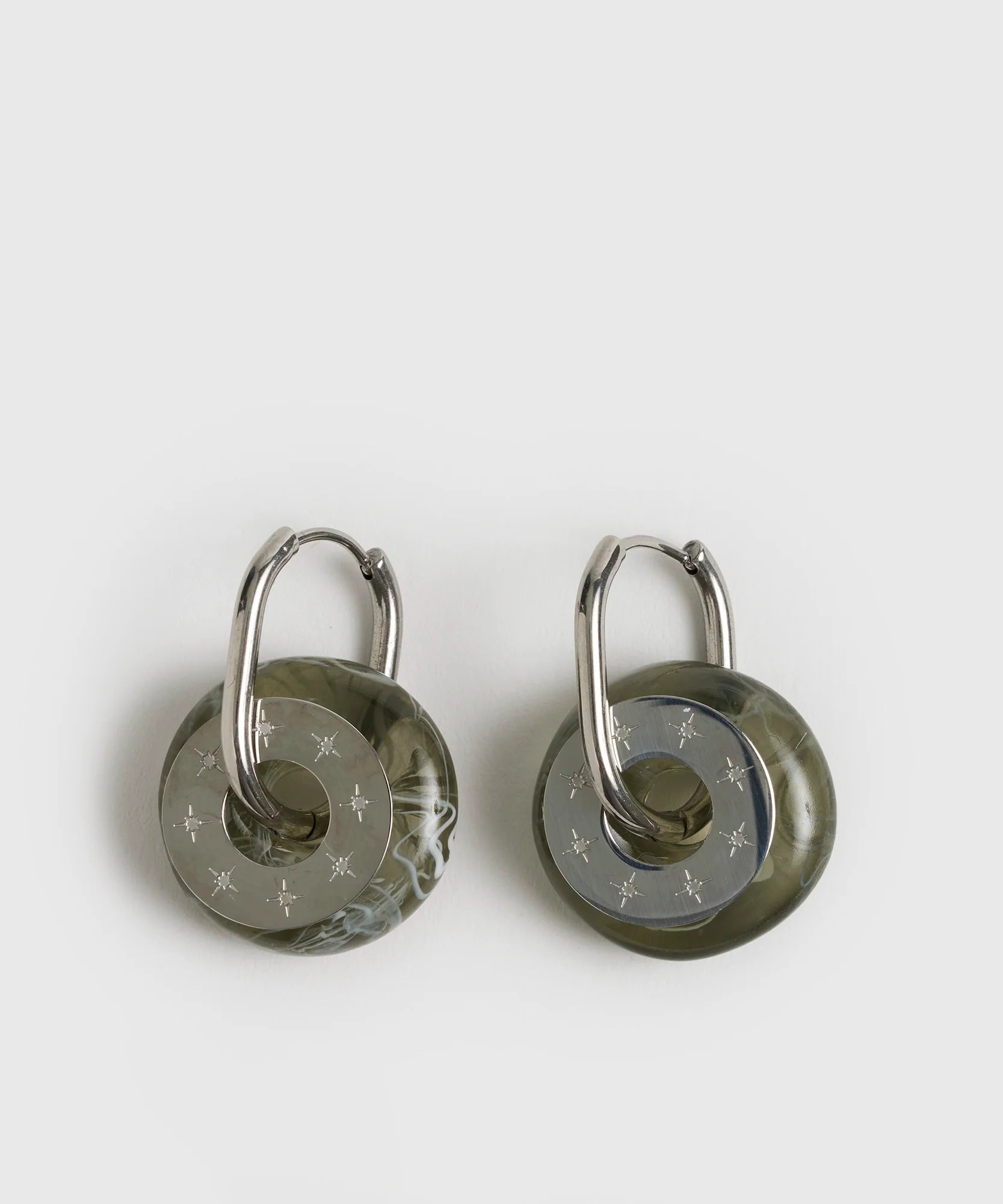 Aros Charm Resina Circulo Acero Inoxidable Woman