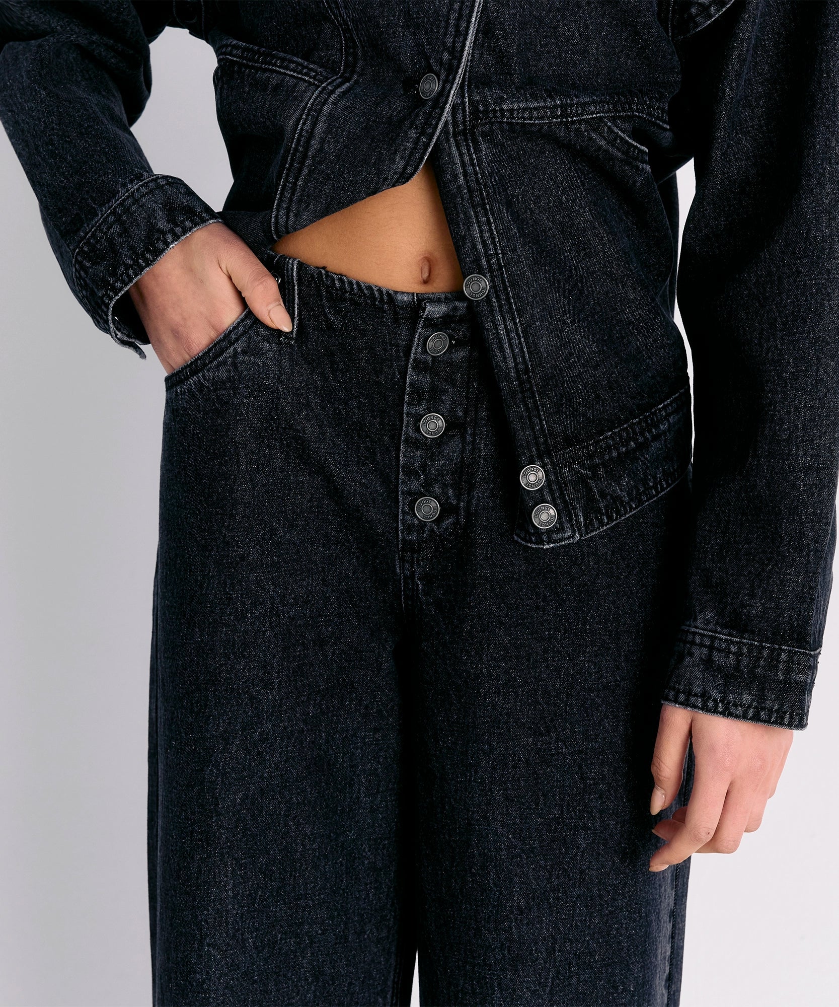 Pantalón Sin Pretina Denim