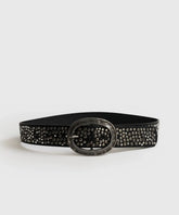 Cinturón Multi Tachas de Lounge con tachas y hebilla grande, ajustable con agujeros.