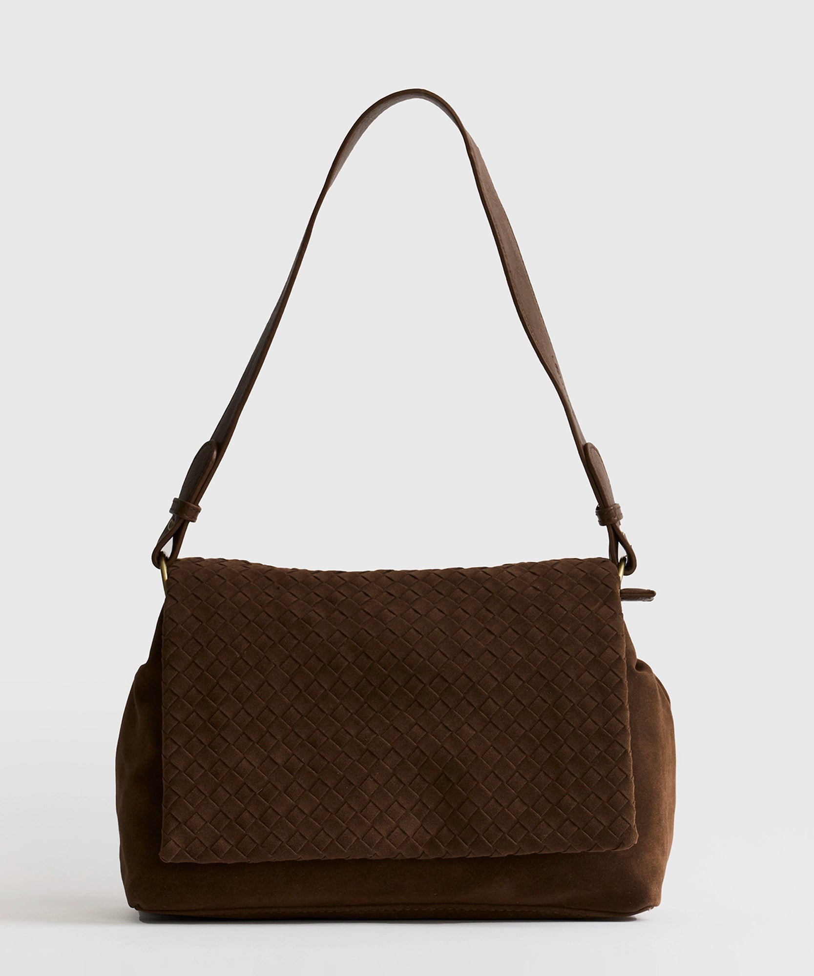 Cartera De Hombro Solapa Tejida Woman