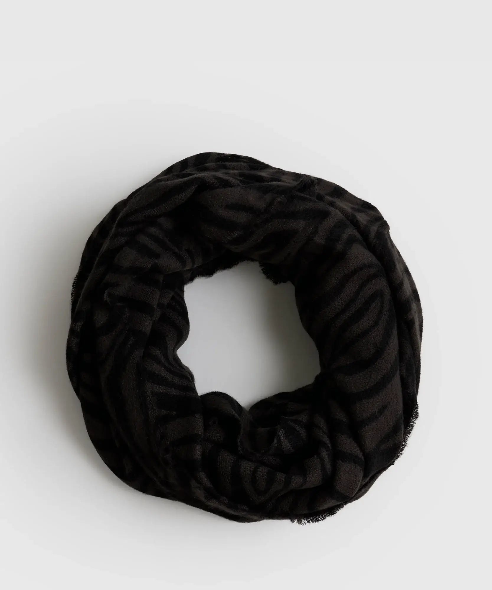 Bufanda Loop Con Estampado De Cebra