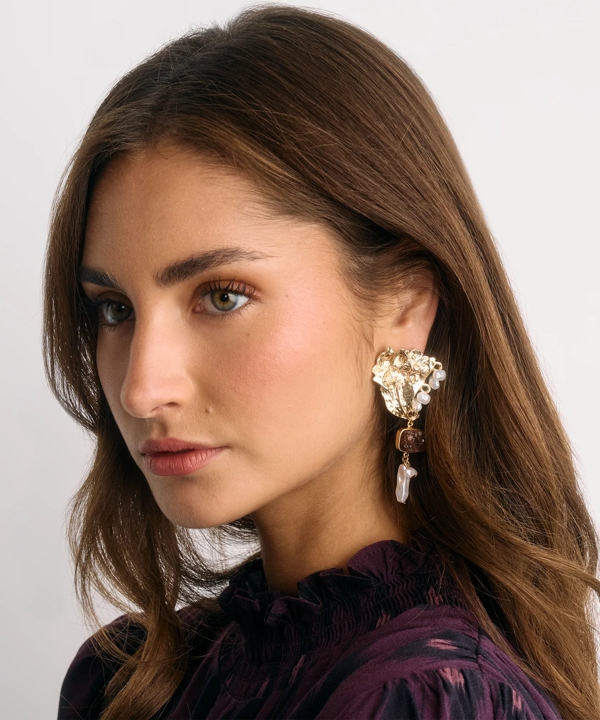 Aros Con Piedra Colgante