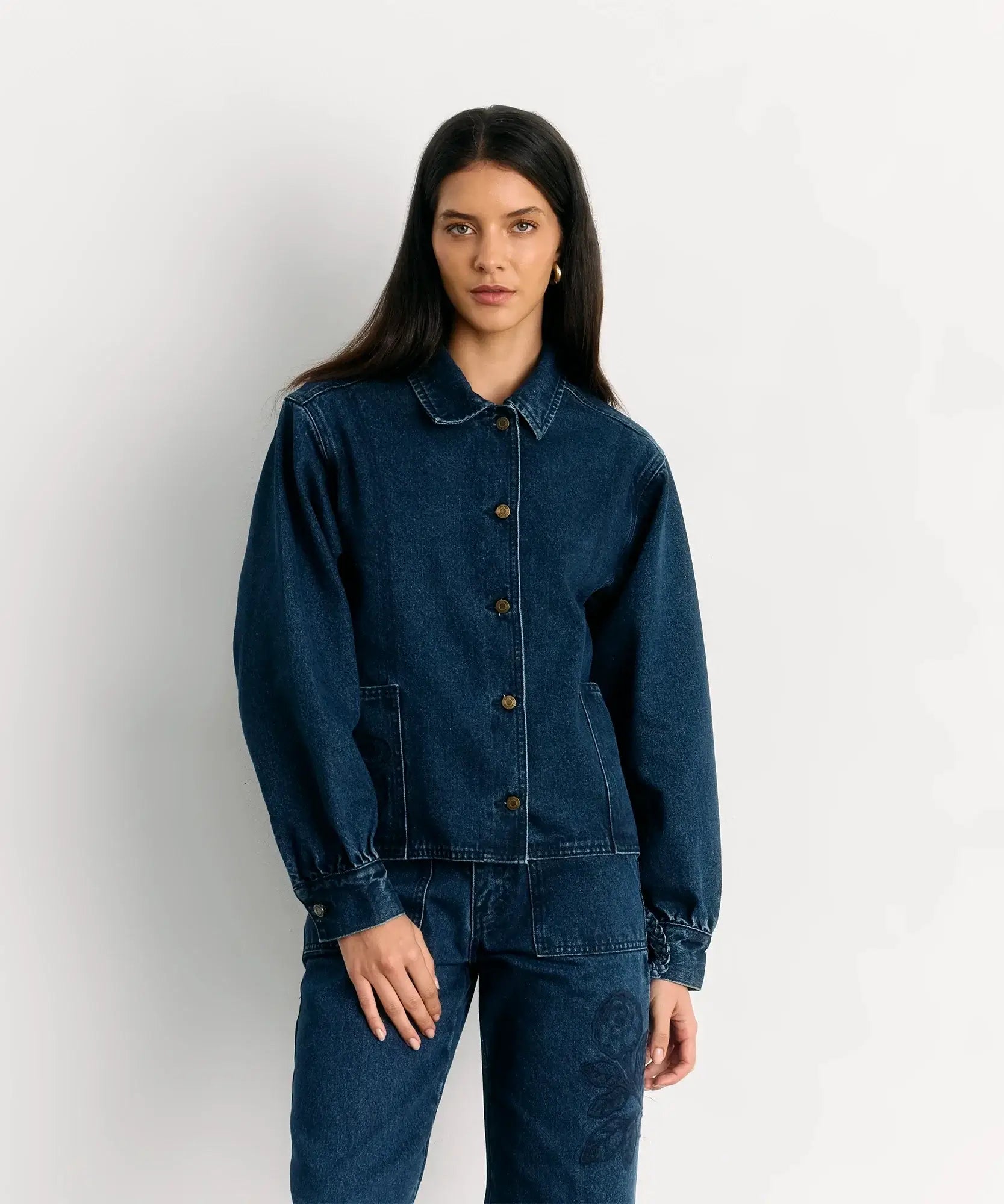 Chaqueta Bordado Denim