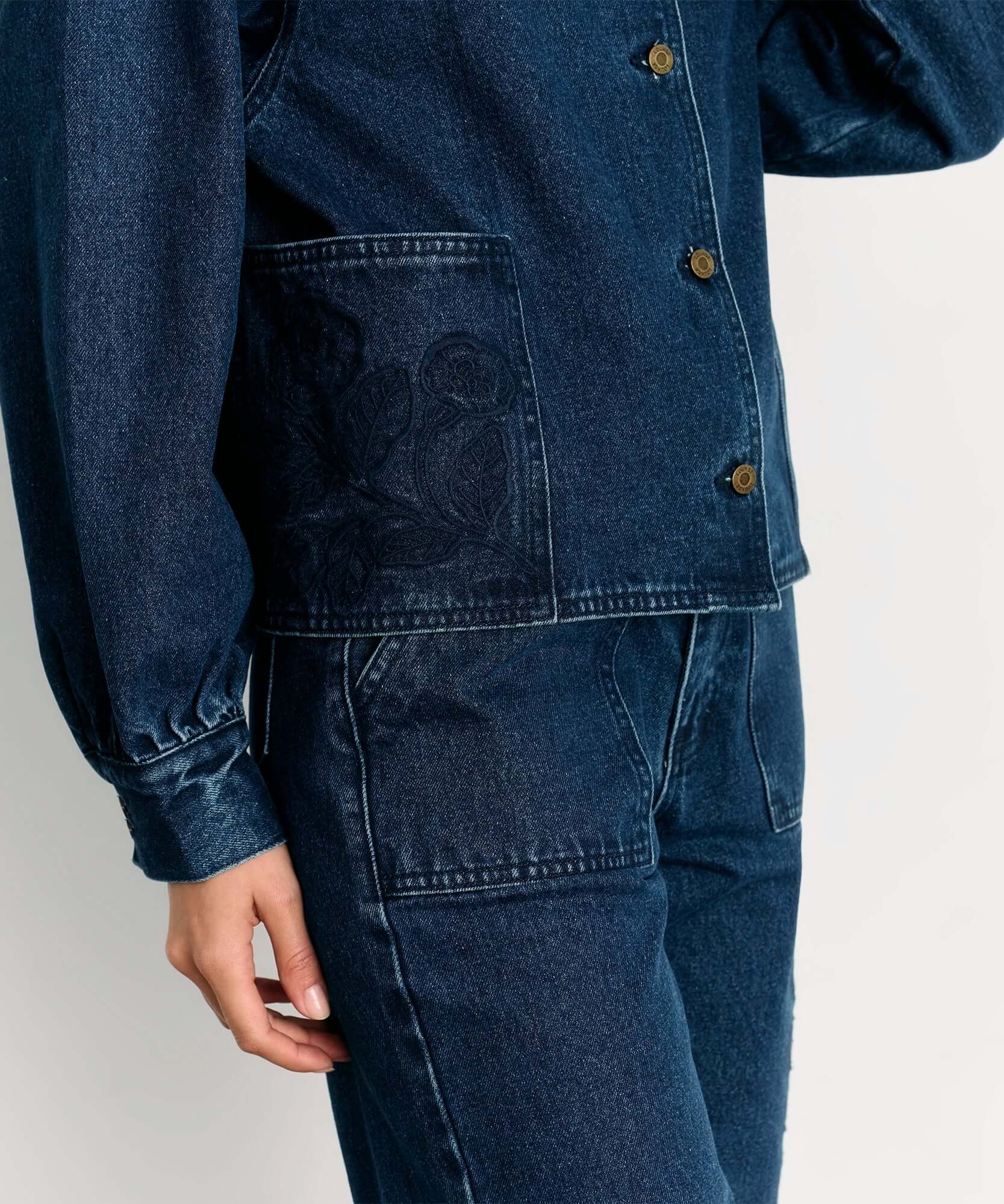 Chaqueta Bordado Denim