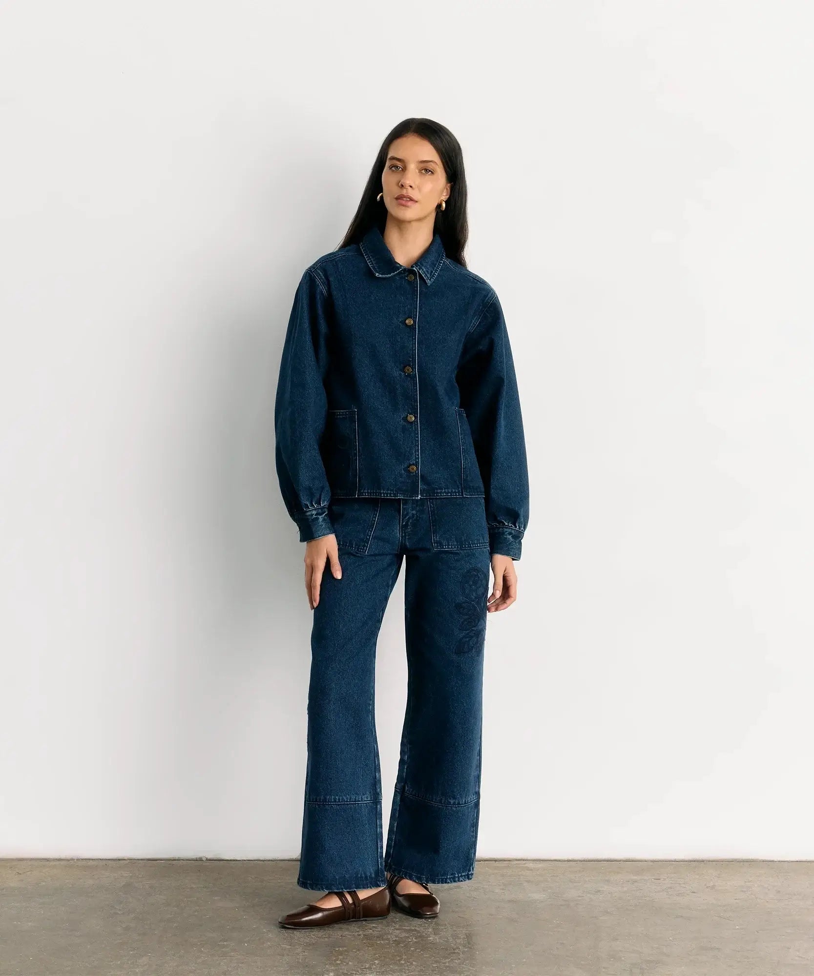 Chaqueta Bordado Denim