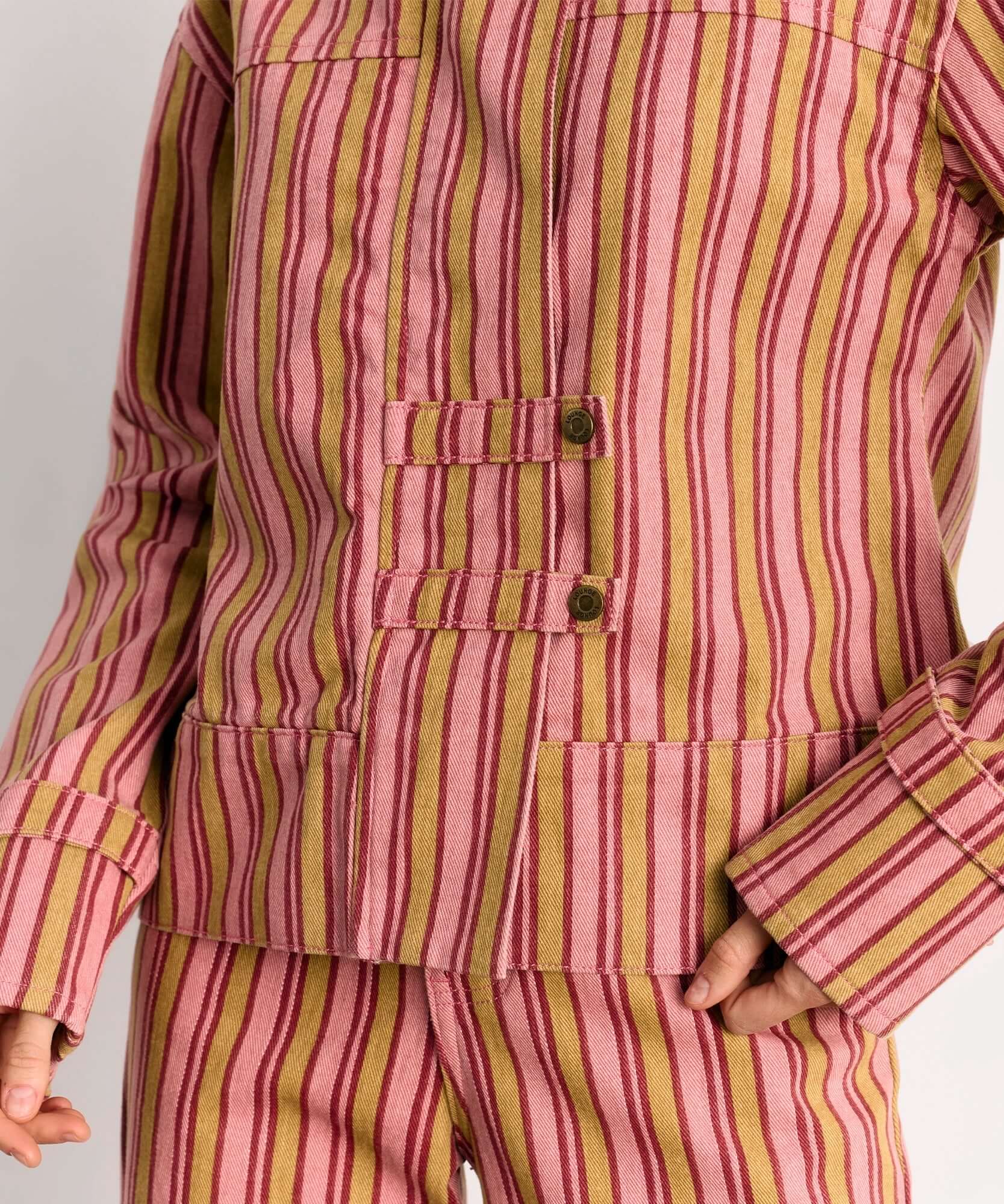 Chaqueta Rayas Pink Denim