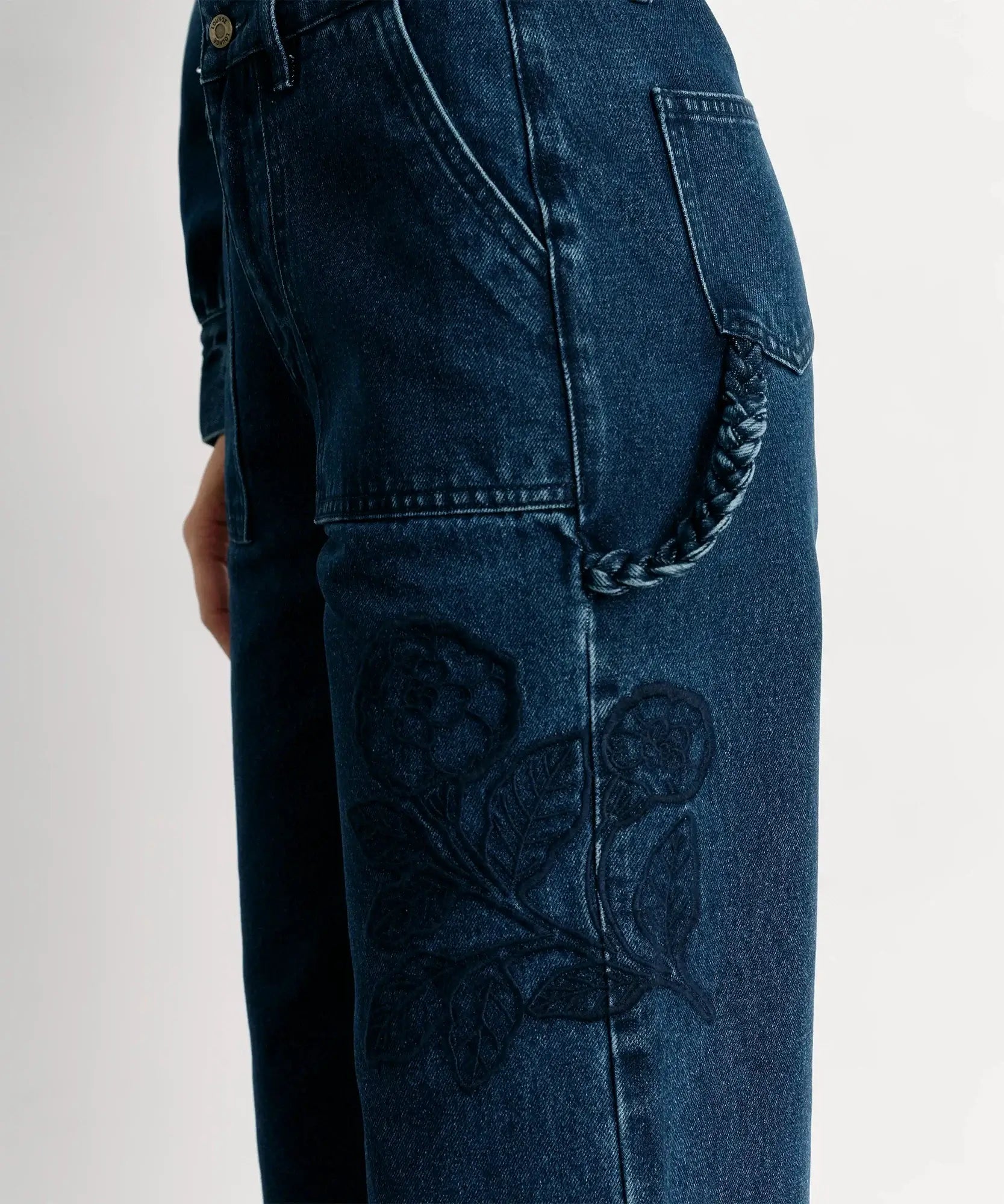 Pantalón Bordado Denim